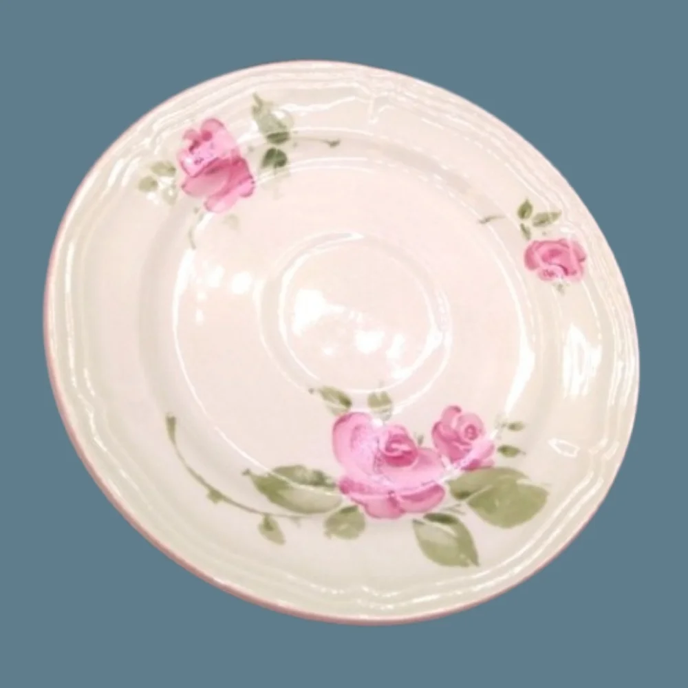 Gibson Housewares 4 Roseland Saucers 6.5